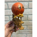 Antique 1920s German Halloween Ratcheting Wooden Noisemaker JOL Jack O'Lantern