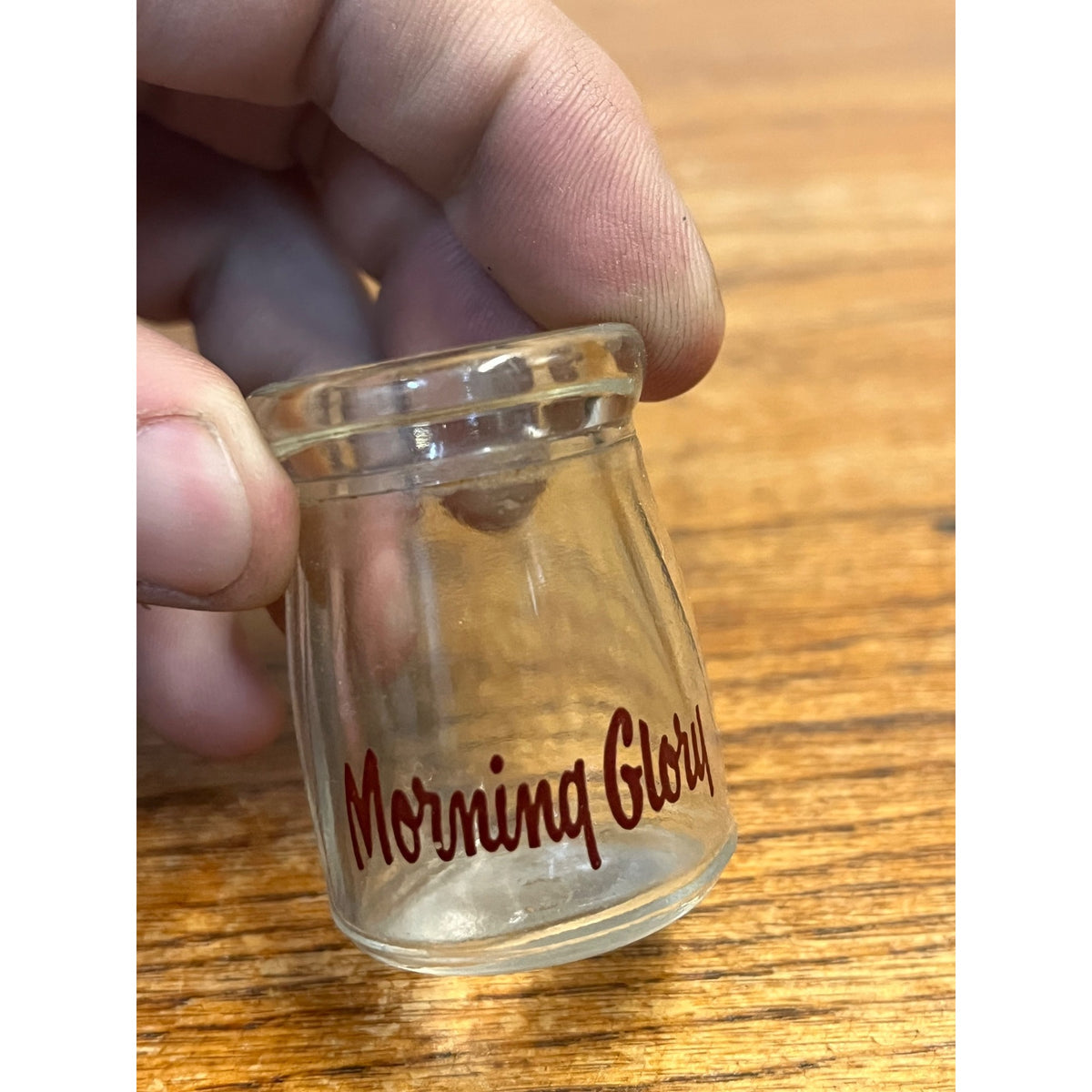 Vintage Morning Glory Dairy Milk Single Individual Glass Creamer Jar Restaurant