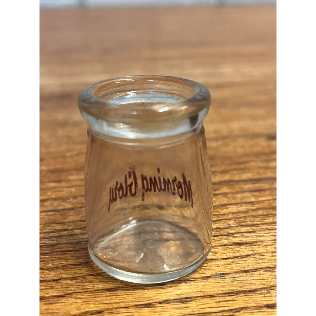 Vintage Morning Glory Dairy Milk Single Individual Glass Creamer Jar Restaurant