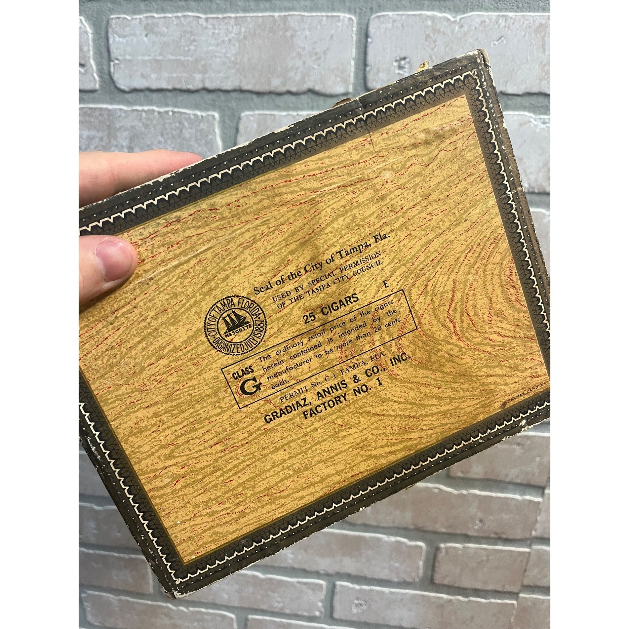 Vintage Ignacio Haya Gold Cigar Box Advertising Tampa FL Gradiaz Annis & Co.