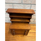 Vintage Wooden Miniature Kitchen Stepback Hutch Handmade Large-Scale Dollhouse Furniture Or Display Piece