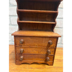 Vintage Wooden Miniature Kitchen Stepback Hutch Handmade Large-Scale Dollhouse Furniture Or Display Piece