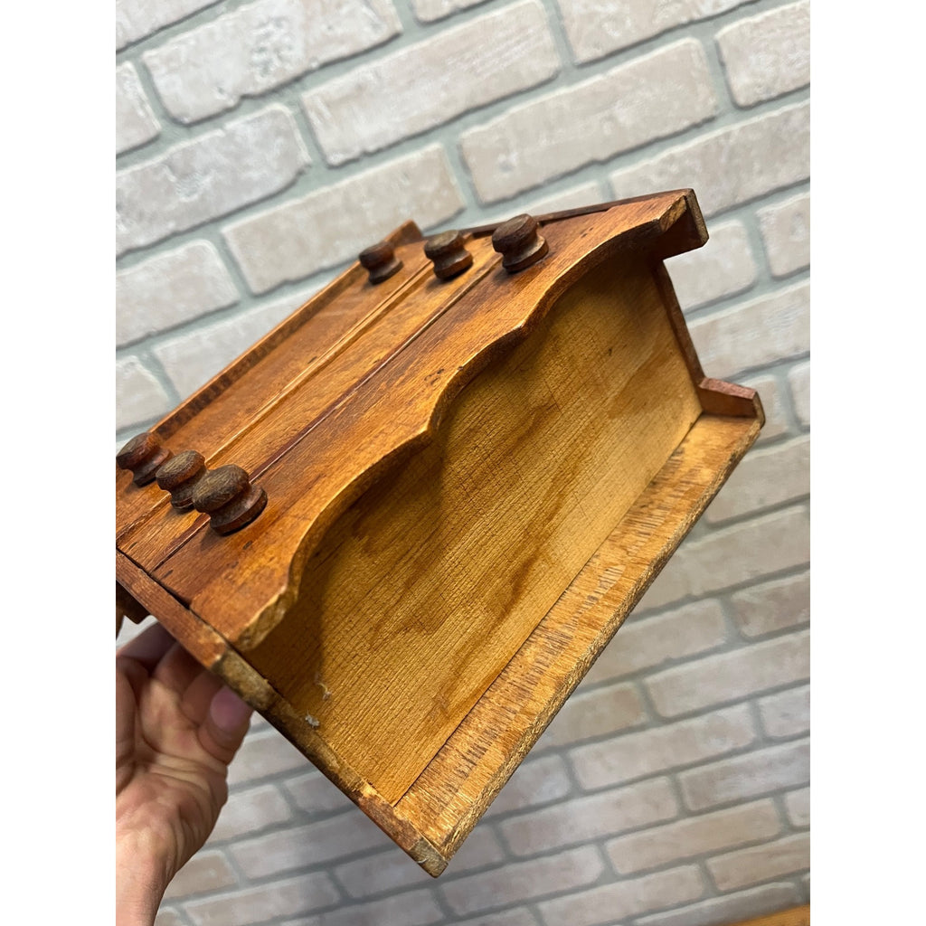 Vintage Wooden Miniature Kitchen Stepback Hutch Handmade Large-Scale Dollhouse Furniture Or Display Piece