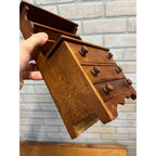Vintage Wooden Miniature Kitchen Stepback Hutch Handmade Large-Scale Dollhouse Furniture Or Display Piece
