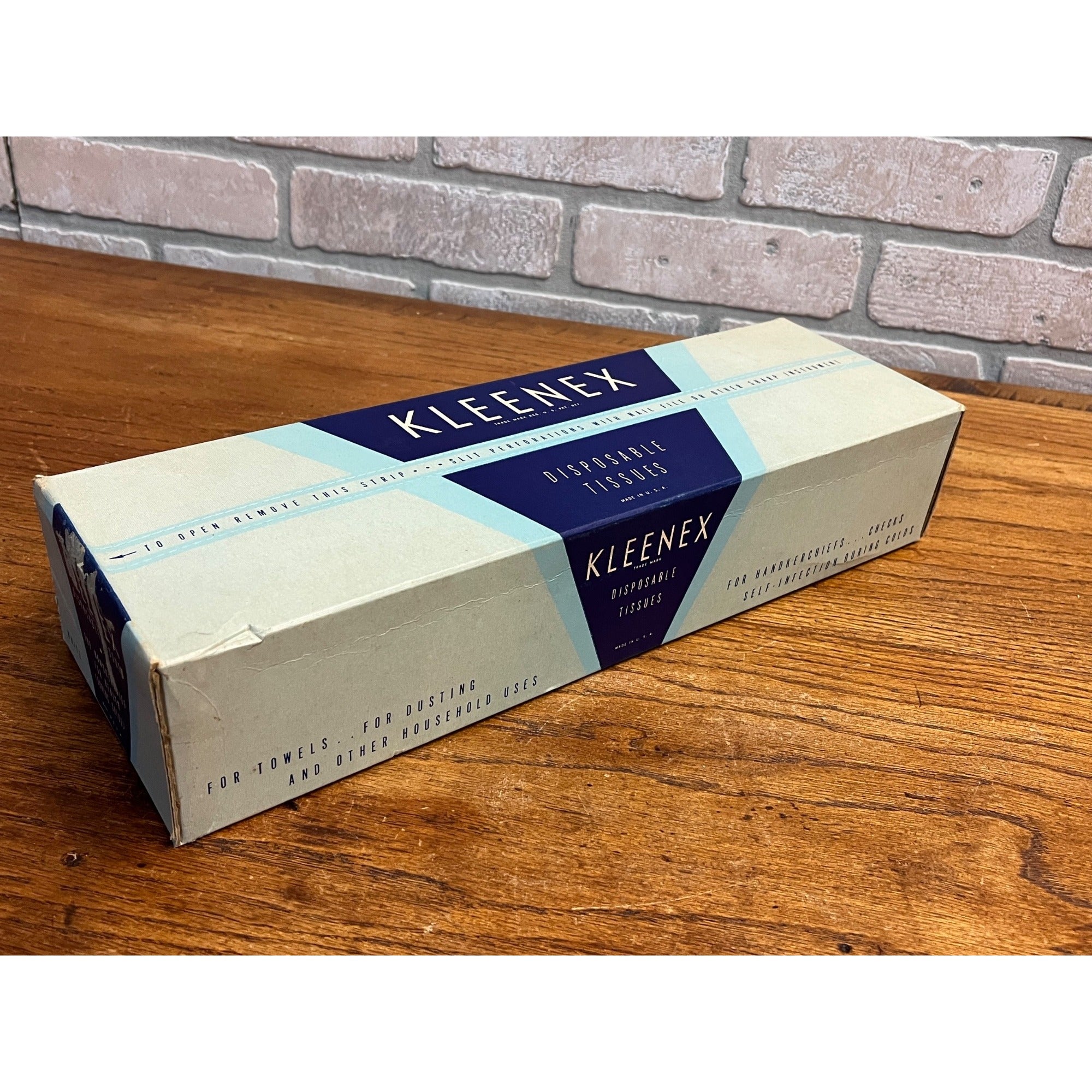 Vintage 1930s Kleenex Tissue Box Extra Large Rare 136 Sheets Ct Advertising