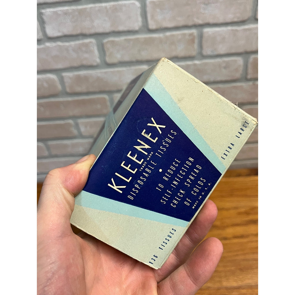 Vintage 1930s Kleenex Tissue Box Extra Large Rare 136 Sheets Ct Advertising