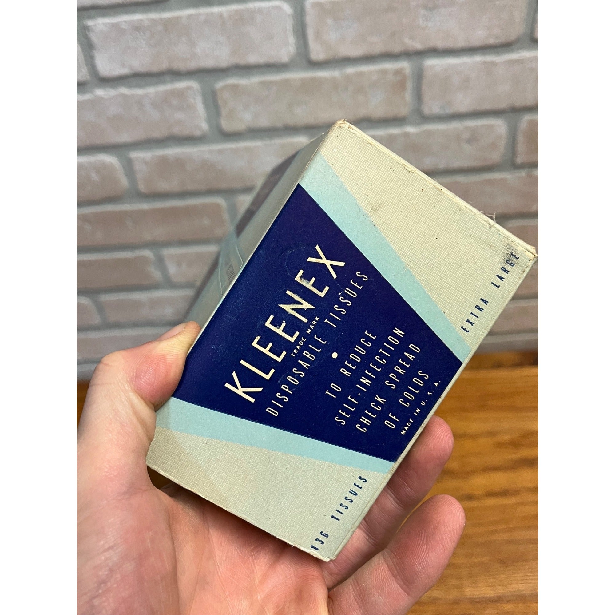 Vintage 1930s Kleenex Tissue Box Extra Large Rare 136 Sheets Ct Advertising