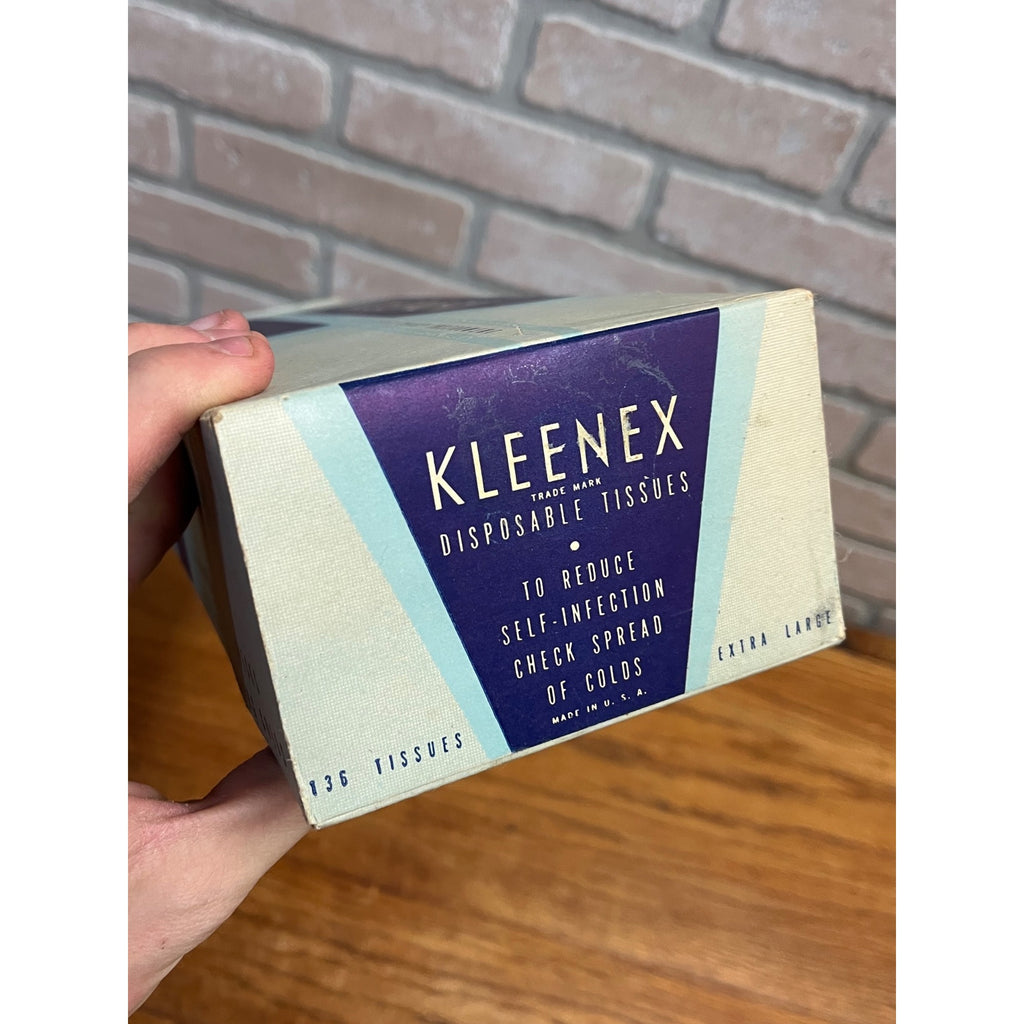 Vintage 1930s Kleenex Tissue Box Extra Large Rare 136 Sheets Ct Advertising