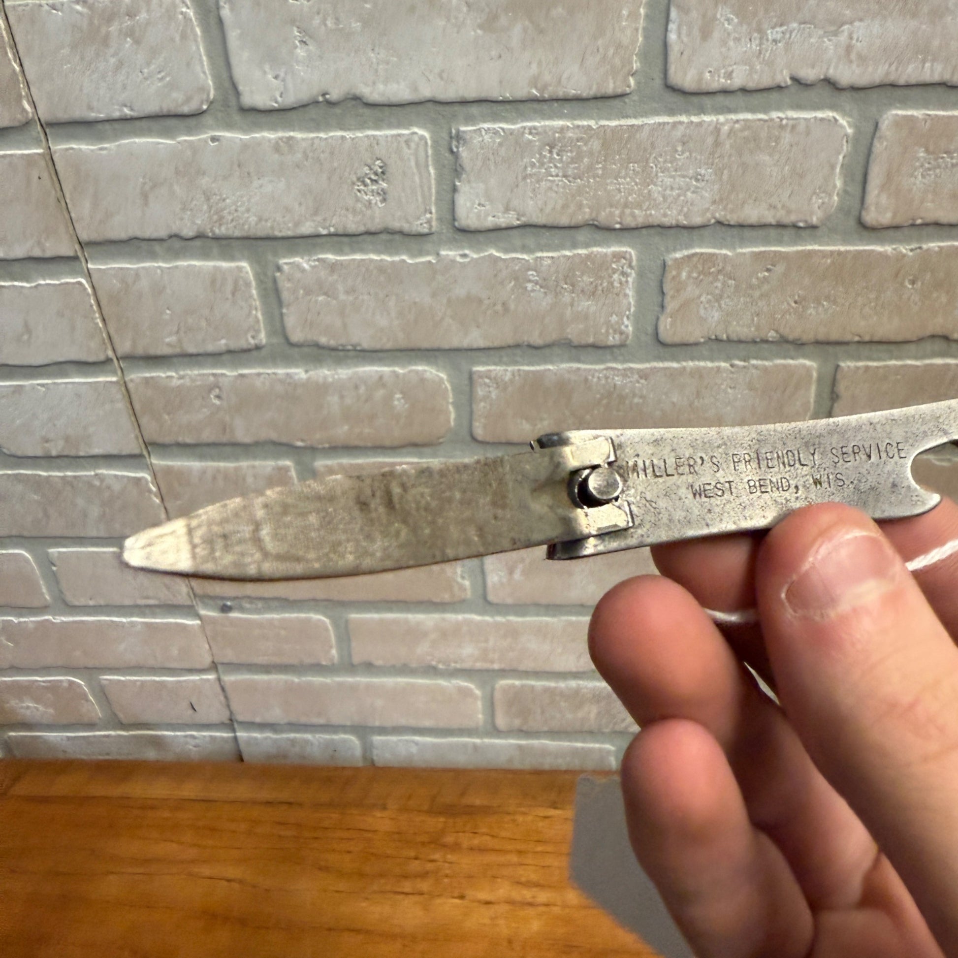 Vintage West Bend Wis Miller Service Advertising Beer Bottle Opener Nail Clipper