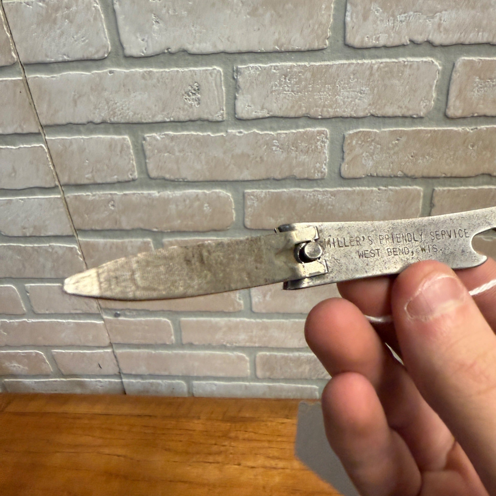 Vintage West Bend Wis Miller Service Advertising Beer Bottle Opener Nail Clipper