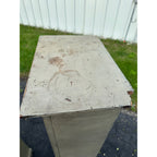 Pair of Primitive Painted Grey Book Display Cases, Wooden Glass Cabinets