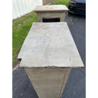 Pair of Primitive Painted Grey Book Display Cases, Wooden Glass Cabinets