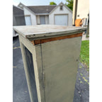 Pair of Primitive Painted Grey Book Display Cases, Wooden Glass Cabinets