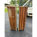 Pair of Primitive Painted Grey Book Display Cases, Wooden Glass Cabinets