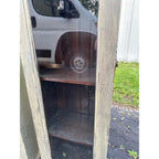 Pair of Primitive Painted Grey Book Display Cases, Wooden Glass Cabinets