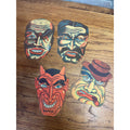 Vintage Halloween Lot (4) Cardboard Party Costume Masks - Made in Japan
