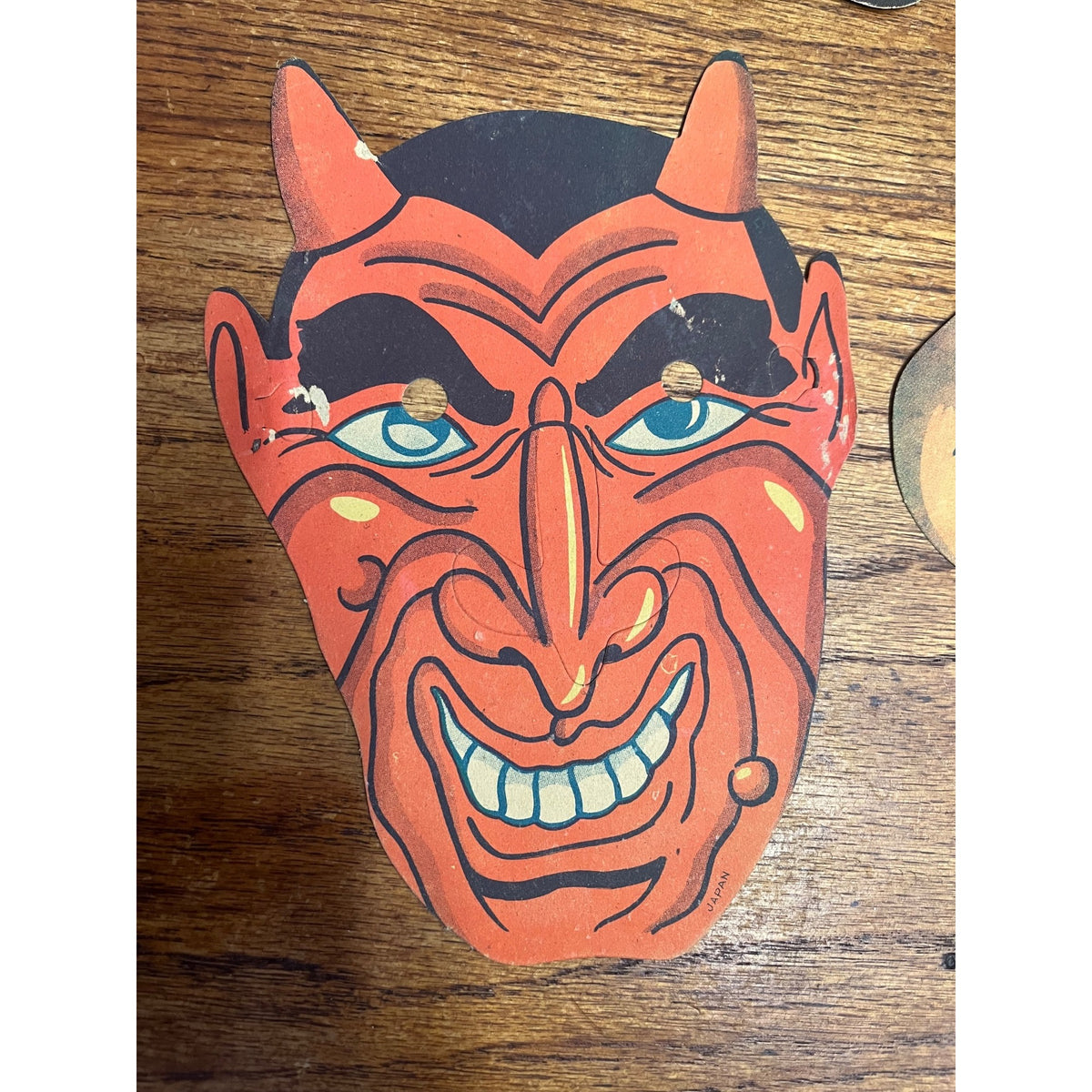 Vintage Halloween Lot (4) Cardboard Party Costume Masks - Made in Japan
