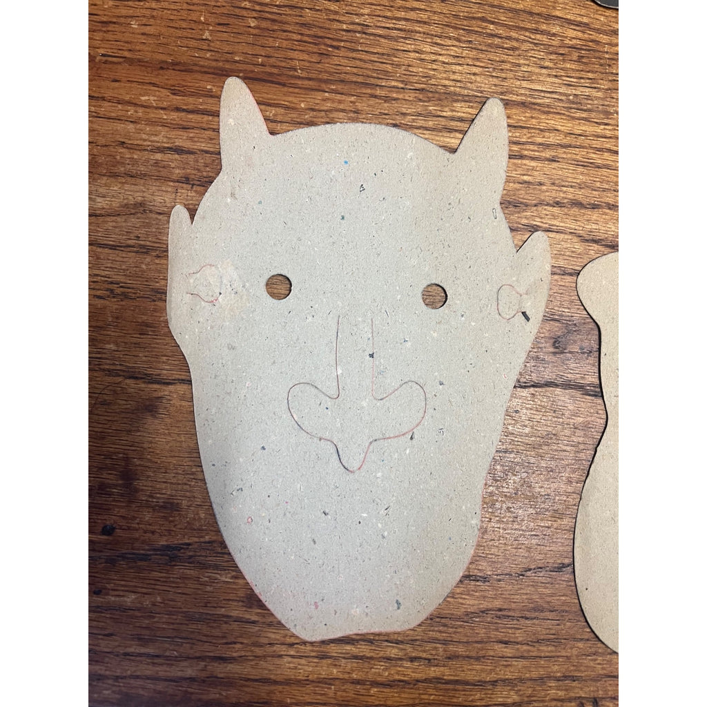 Vintage Halloween Lot (4) Cardboard Party Costume Masks - Made in Japan