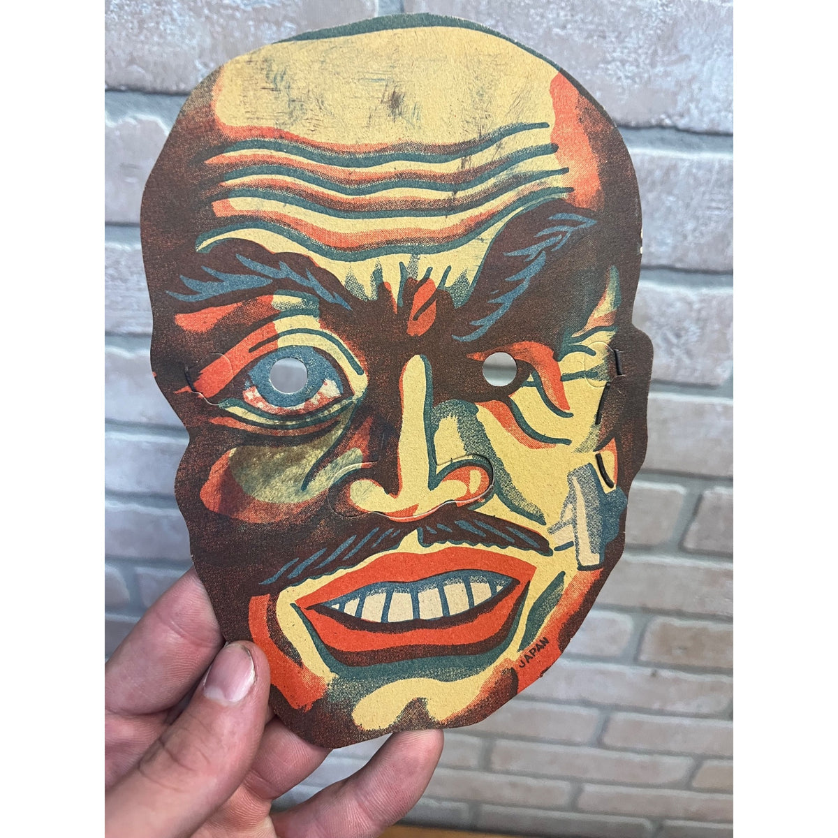 Vintage Halloween Lot (4) Cardboard Party Costume Masks - Made in Japan