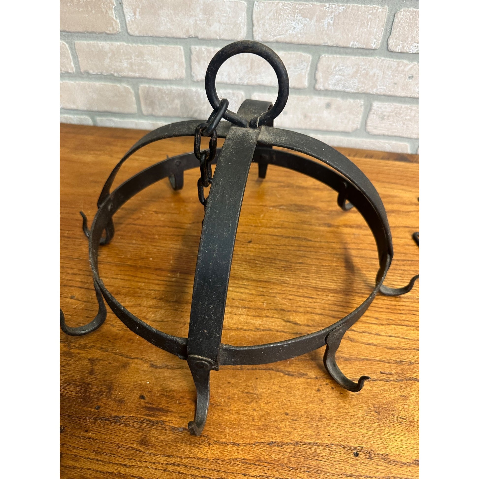 Antique Primitive Kitchen Hanging Metal Utensil Butcher Meat Rack