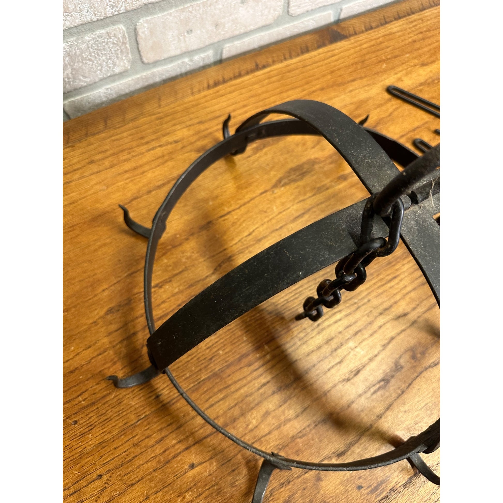 Antique Primitive Kitchen Hanging Metal Utensil Butcher Meat Rack