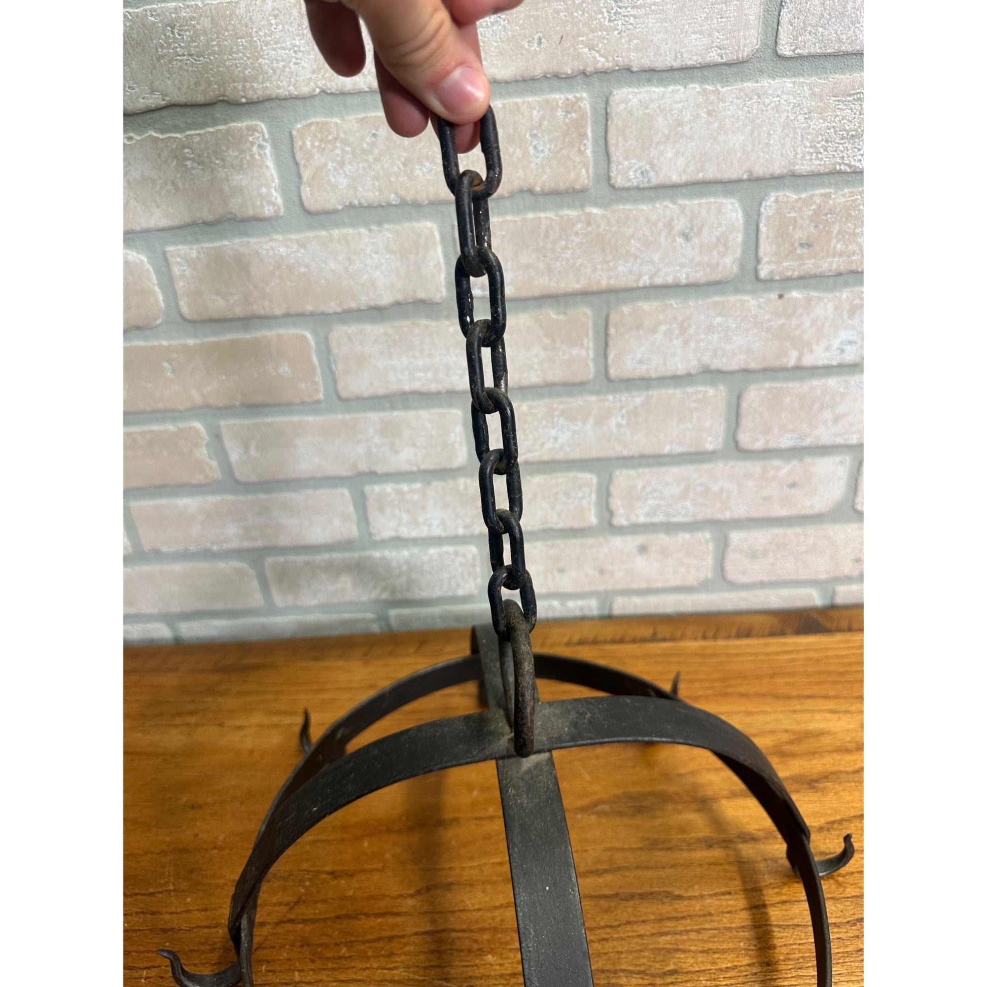 Antique Primitive Kitchen Hanging Metal Utensil Butcher Meat Rack