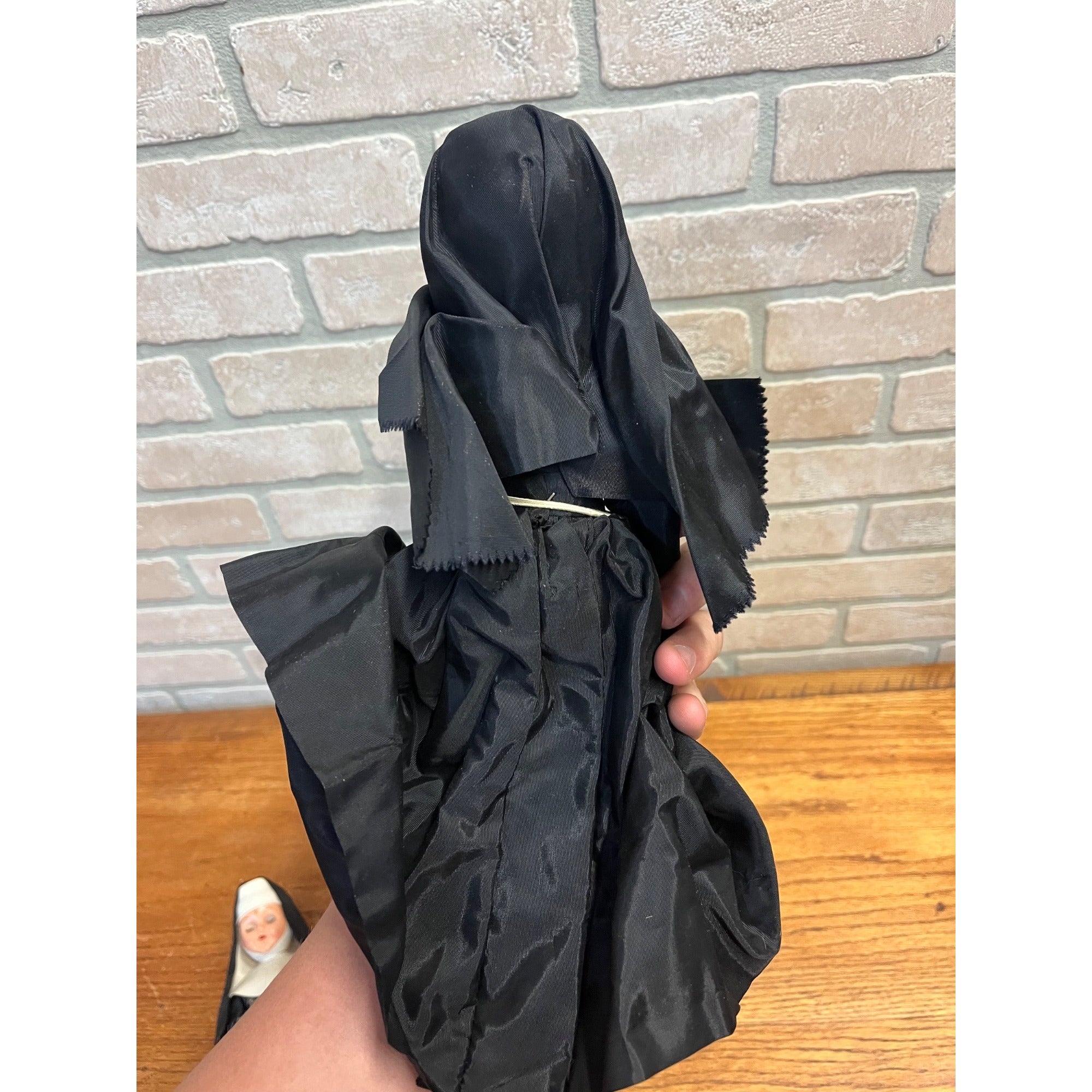 Vintage Catholic Nun Doll Hard Plastic Religious Sleepy Eye Lot (2) 11" & 12"