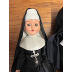 Vintage Catholic Nun Doll Hard Plastic Religious Sleepy Eye Lot (2) 11" & 12"