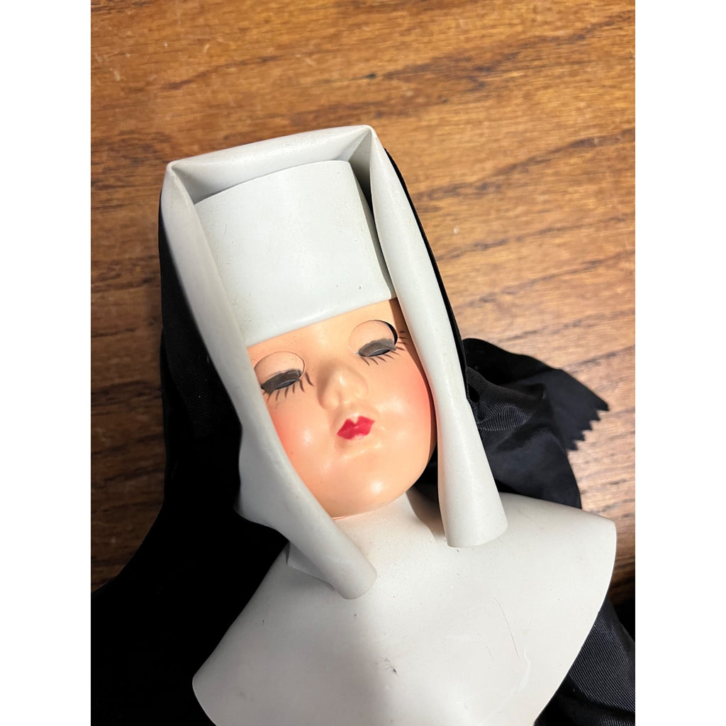 Vintage Catholic Nun Doll Hard Plastic Religious Sleepy Eye Lot (2) 11" & 12"