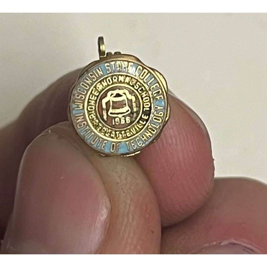 Vintage Wisconsin College Graduate Pin Institute of Technology Gold Tone Enamel