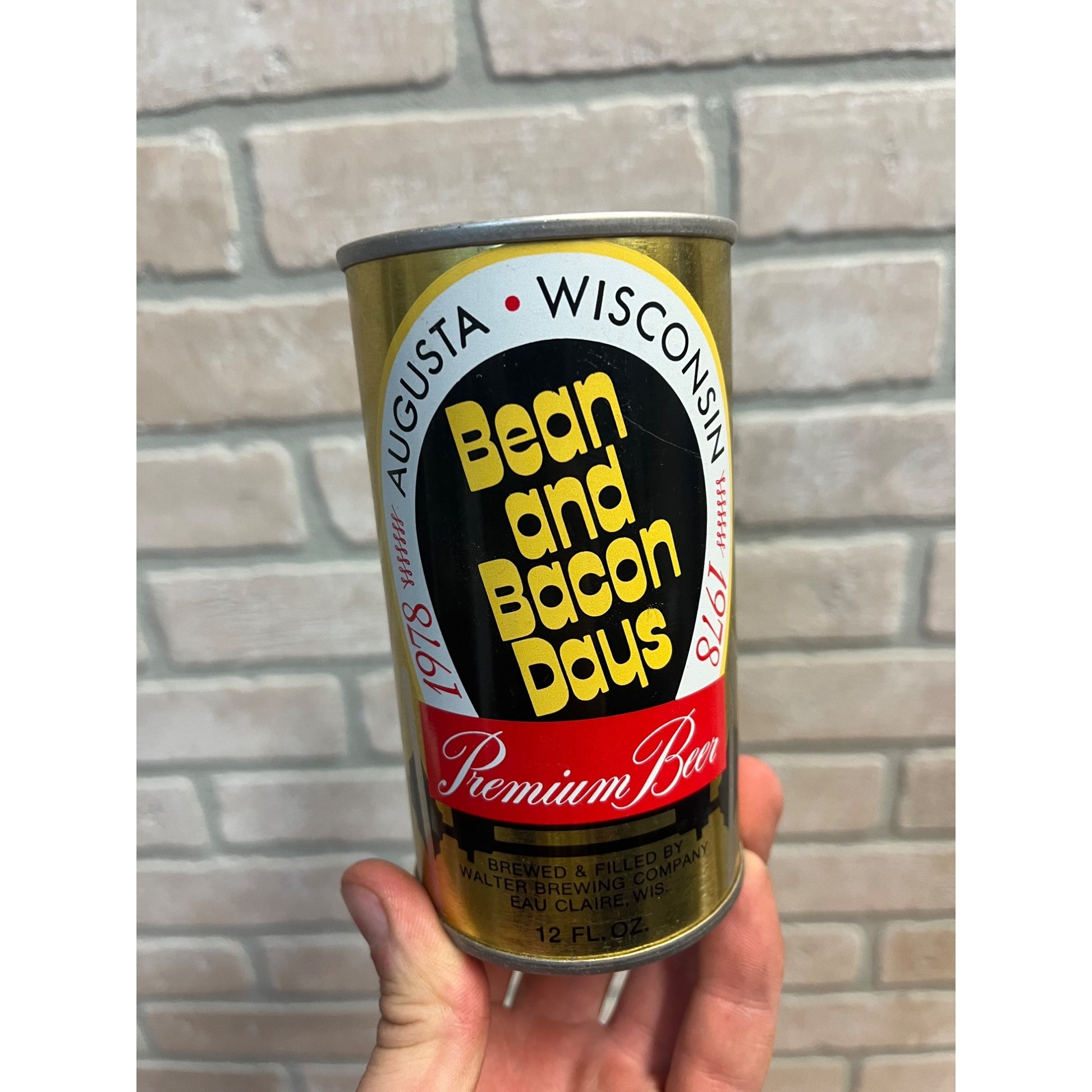 Vintage Bean And Bacon Days 1978 Augusta Wisconsin Pull Tab Beer Can