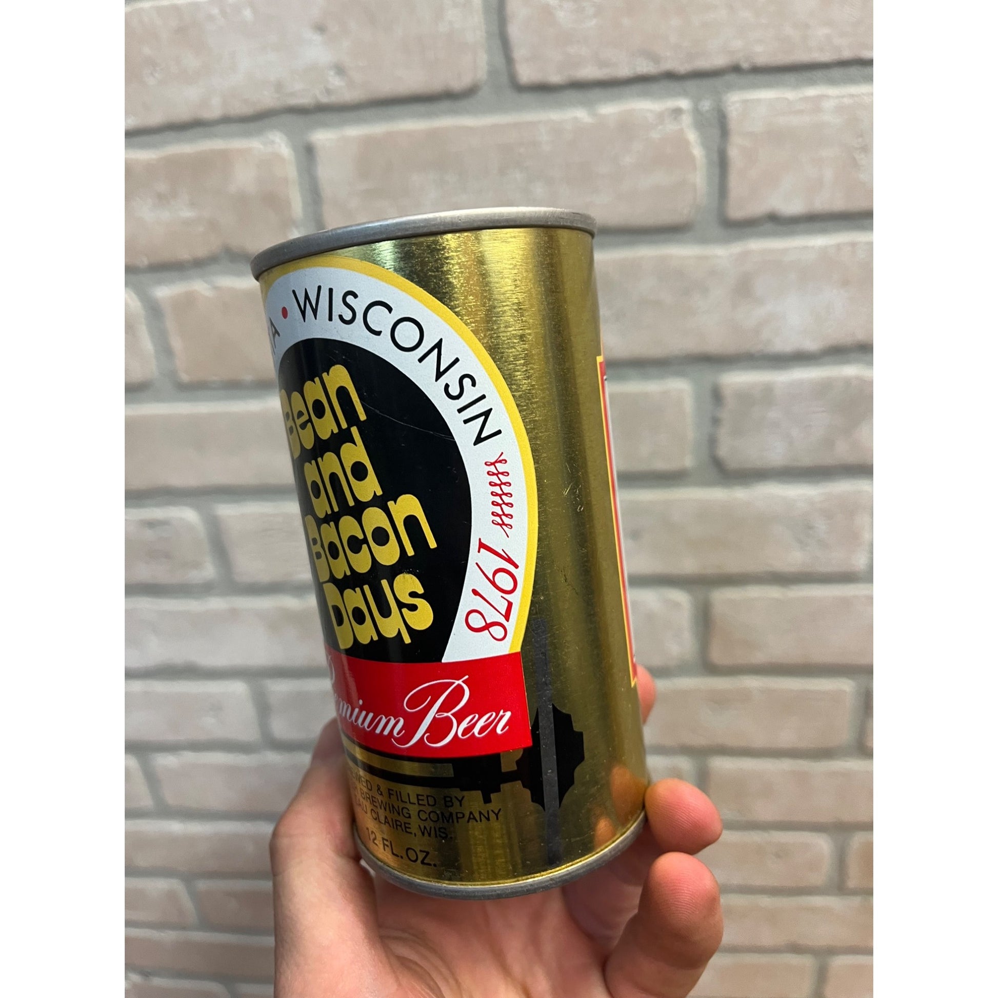 Vintage Bean And Bacon Days 1978 Augusta Wisconsin Pull Tab Beer Can