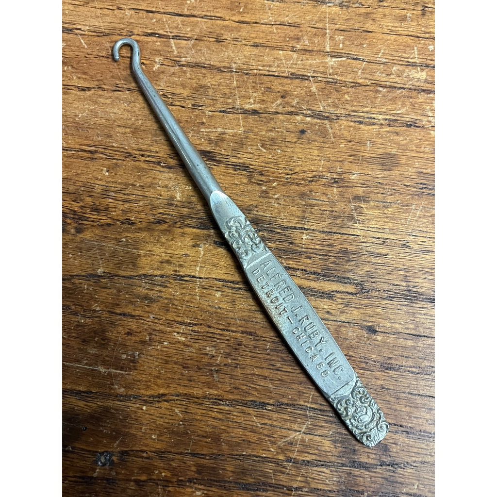 Vintage 1920s Alfred J. Ruby Inc Advertising Shoe Button Hook Detroit Chicago
