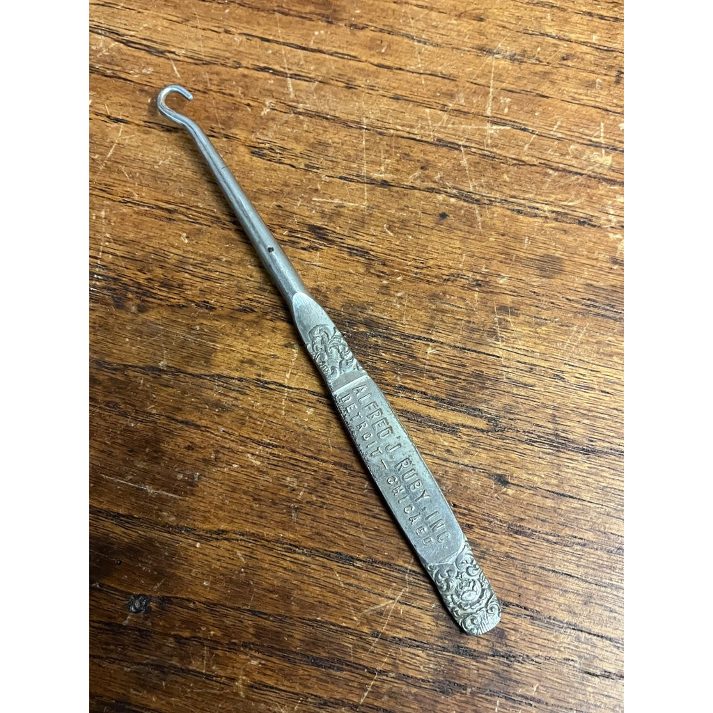 Vintage 1920s Alfred J. Ruby Inc Advertising Shoe Button Hook Detroit Chicago