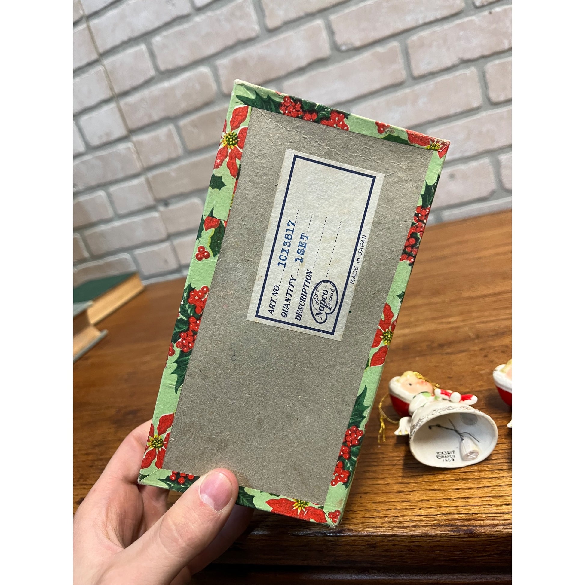 Vintage Napco Merry Christmas Angel Bells W/ Original Box 1959 Set (3) Figures