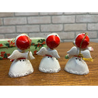 Vintage Napco Merry Christmas Angel Bells W/ Original Box 1959 Set (3) Figures