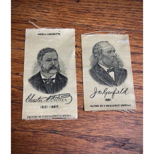 1910 S77 Mogul Cigarettes Silks President James Garfield & Chester Arthur