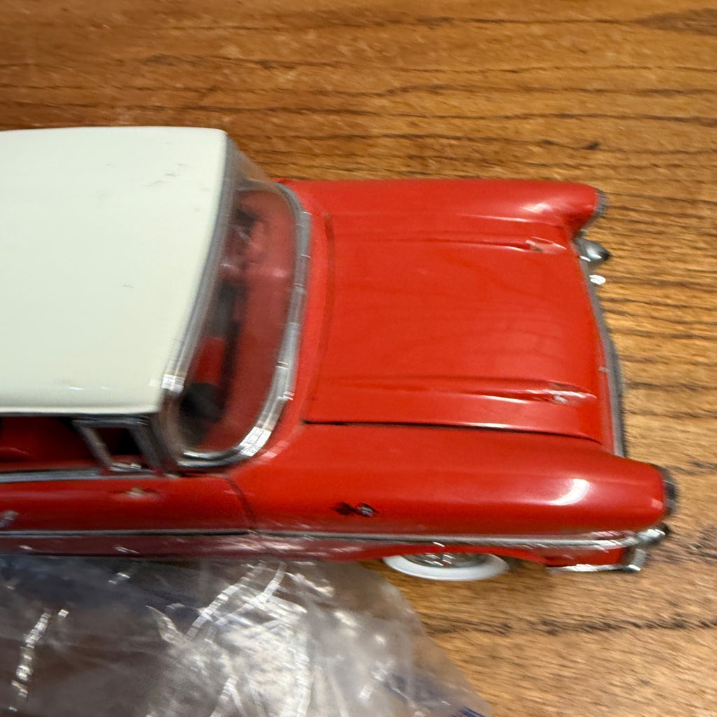 Vintage 1:18 Scale Die-Cast 1957 Chevrolet Bel Air Red and White Model Car For Parts/Repair
