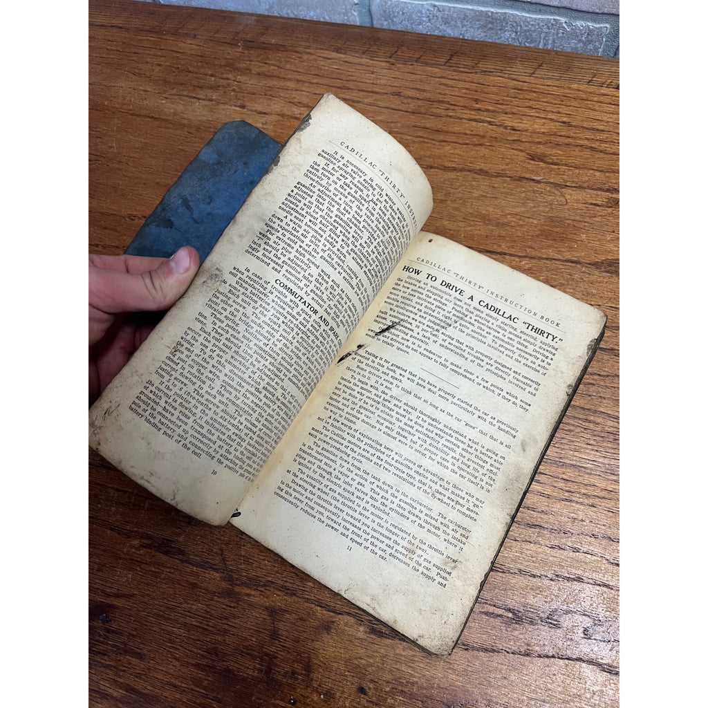 Vintage Cadillac Motor Car Company "Thirty" Instruction Manual Second Edition, Detroit, Michigan 1909-1913 Automotive Collectible
