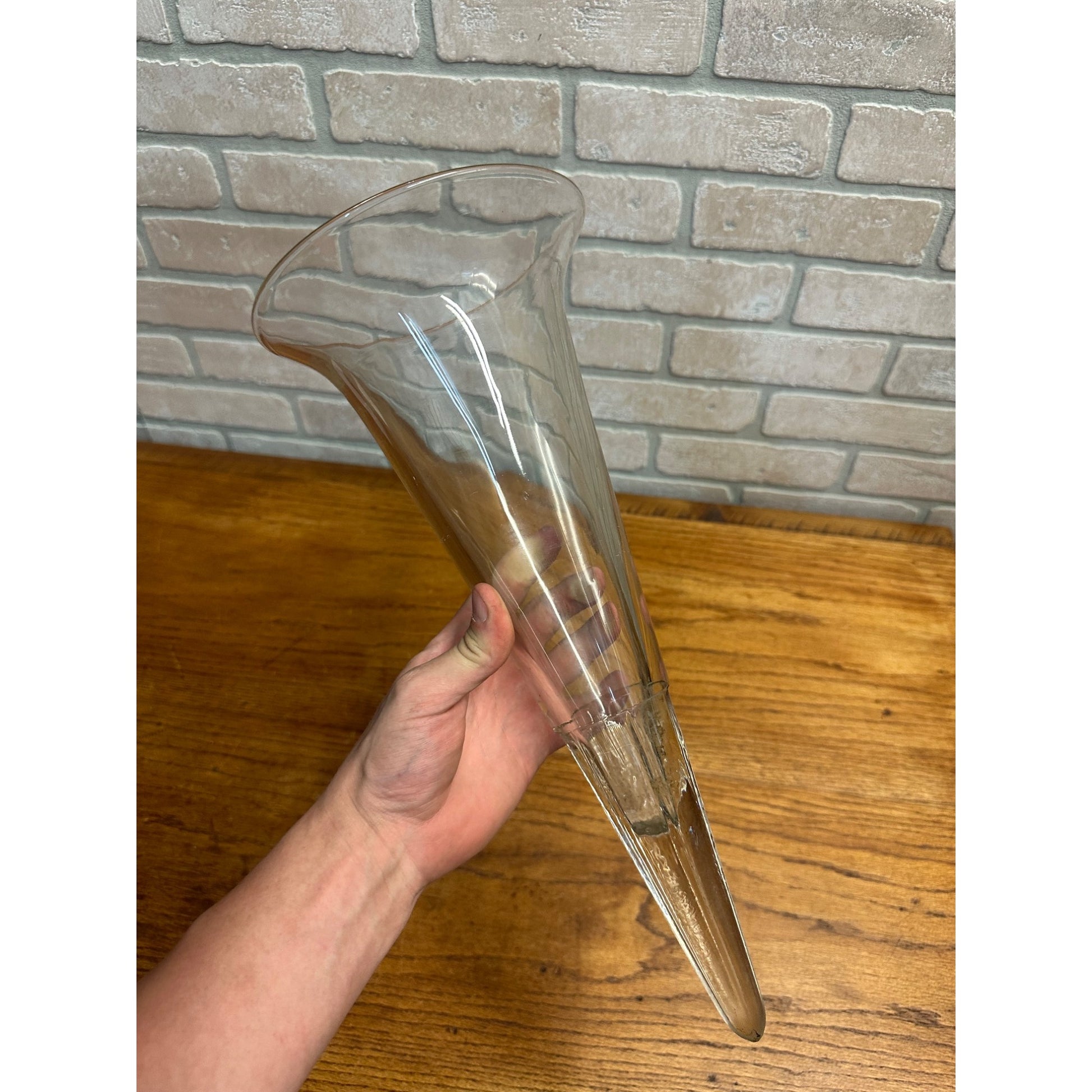 Vintage Cemetery Graveyard Glass Flower Vase Holder Funeral / Hearse Espergne