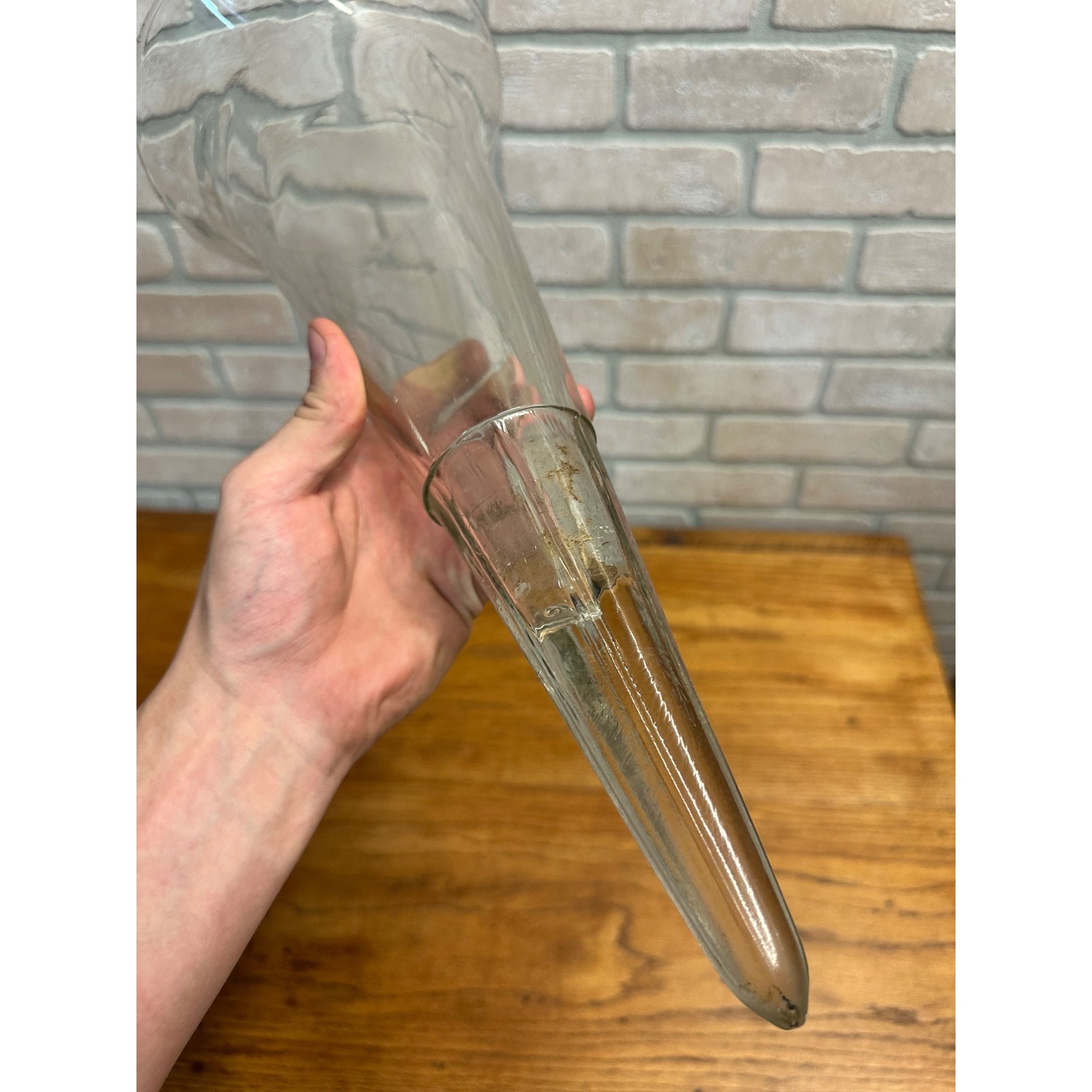 Vintage Cemetery Graveyard Glass Flower Vase Holder Funeral / Hearse Espergne