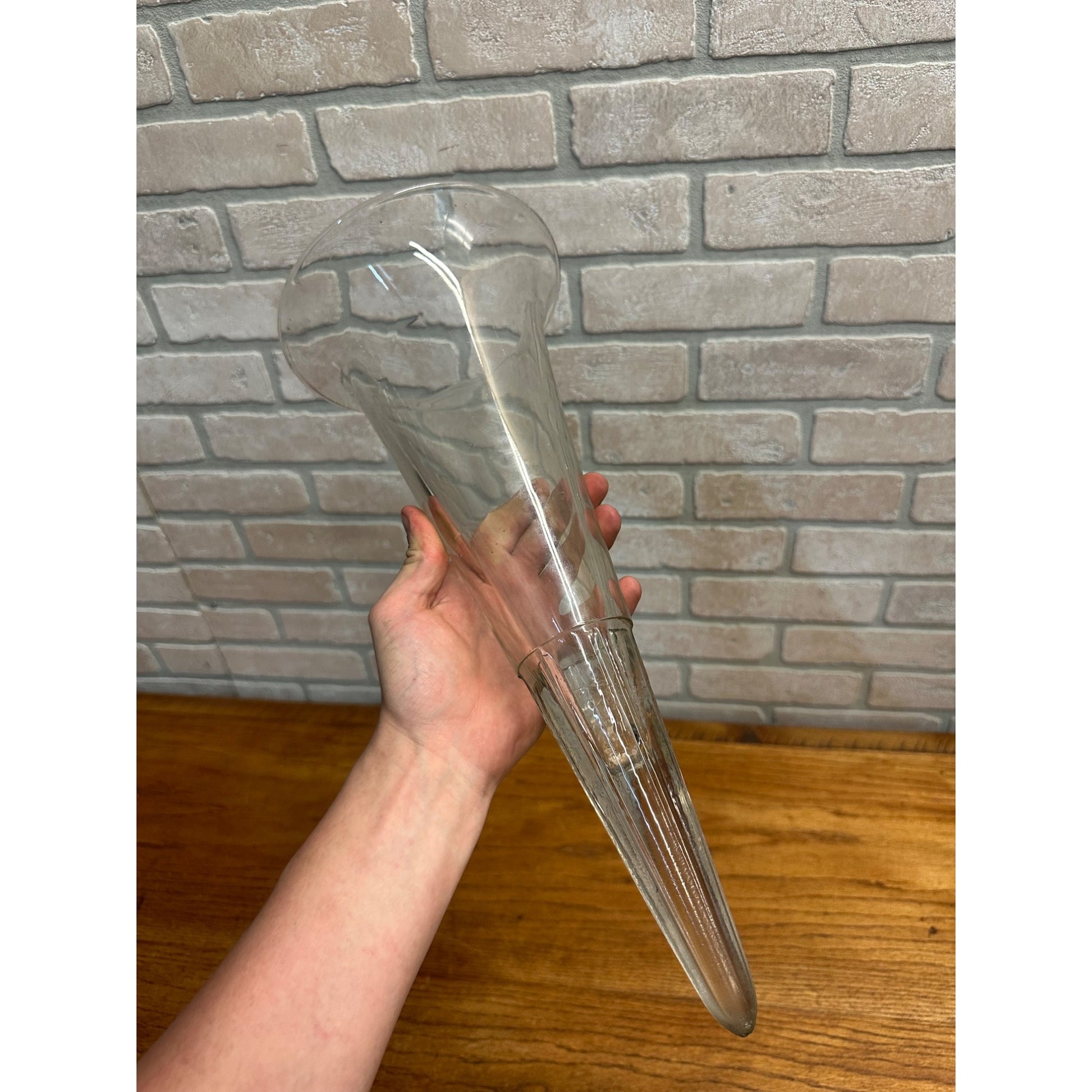 Vintage Cemetery Graveyard Glass Flower Vase Holder Funeral / Hearse Espergne