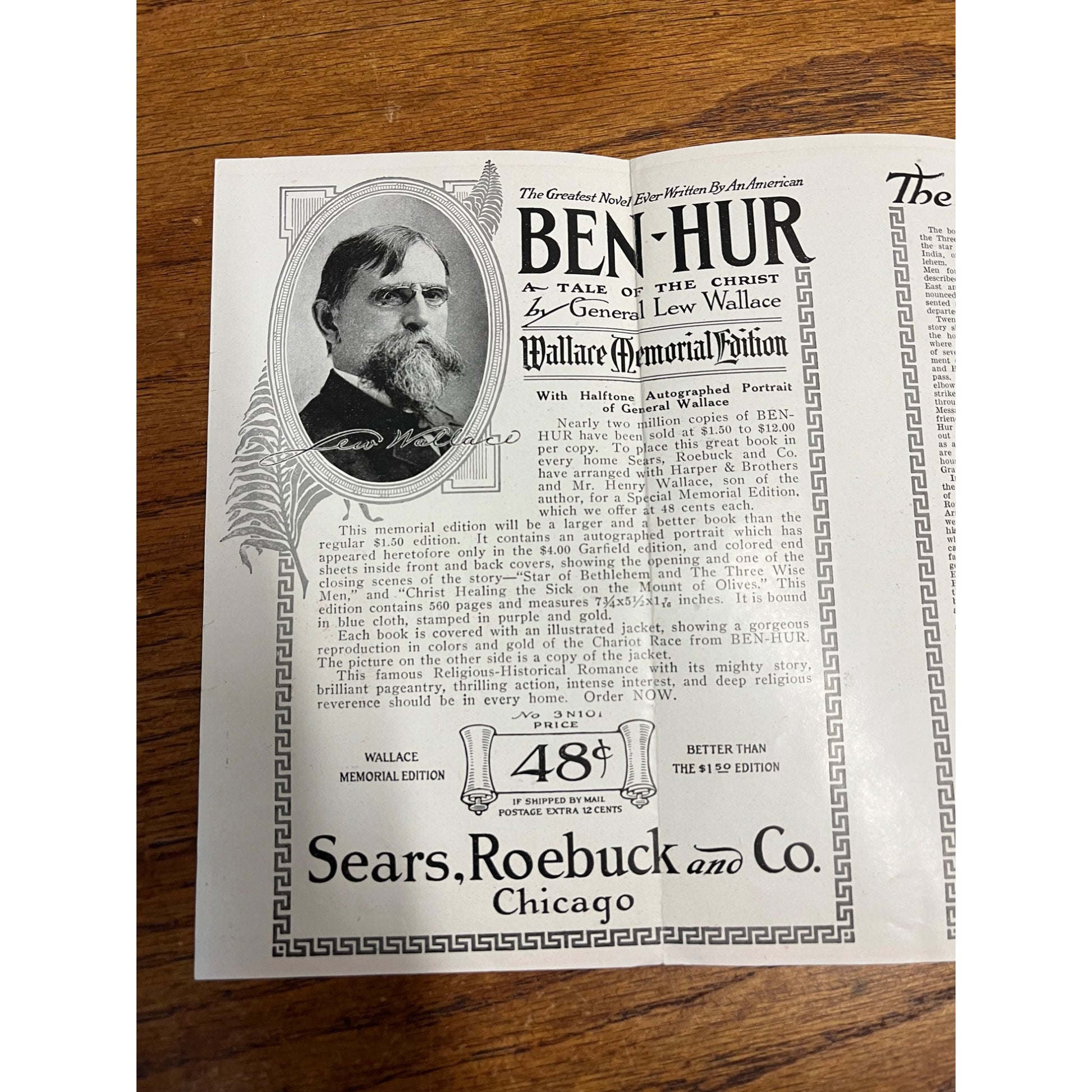 RARE Vintage Ben-Hur Sears & Roebuck Co. Promo Fold-Out Advertisement Brochure