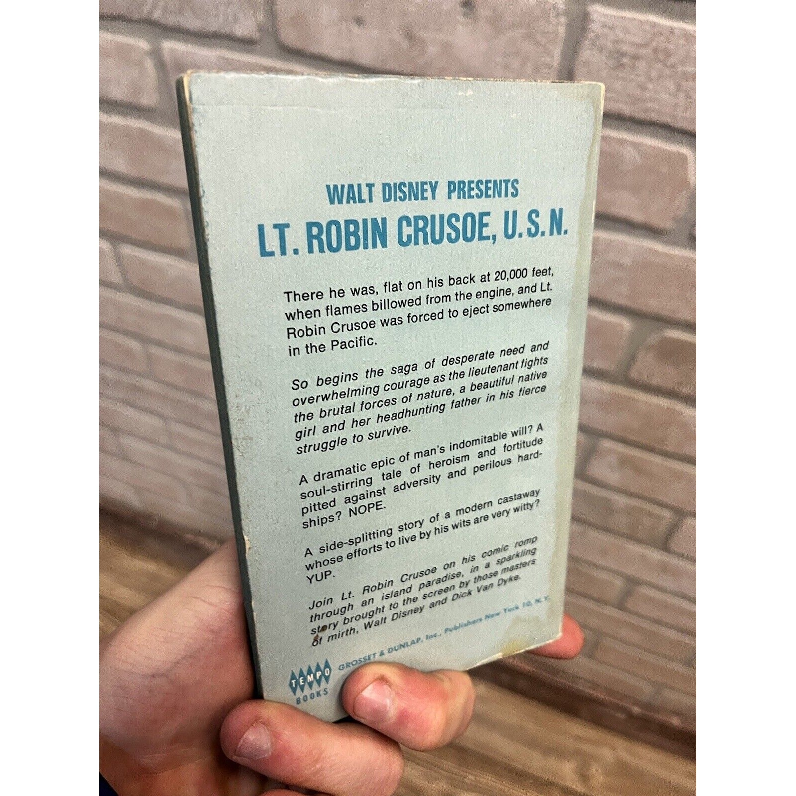 LT ROBIN CRUSOE U.S.N. by Bill Ford (1966) Tempo Movie Paperback 1st Ed - Disney