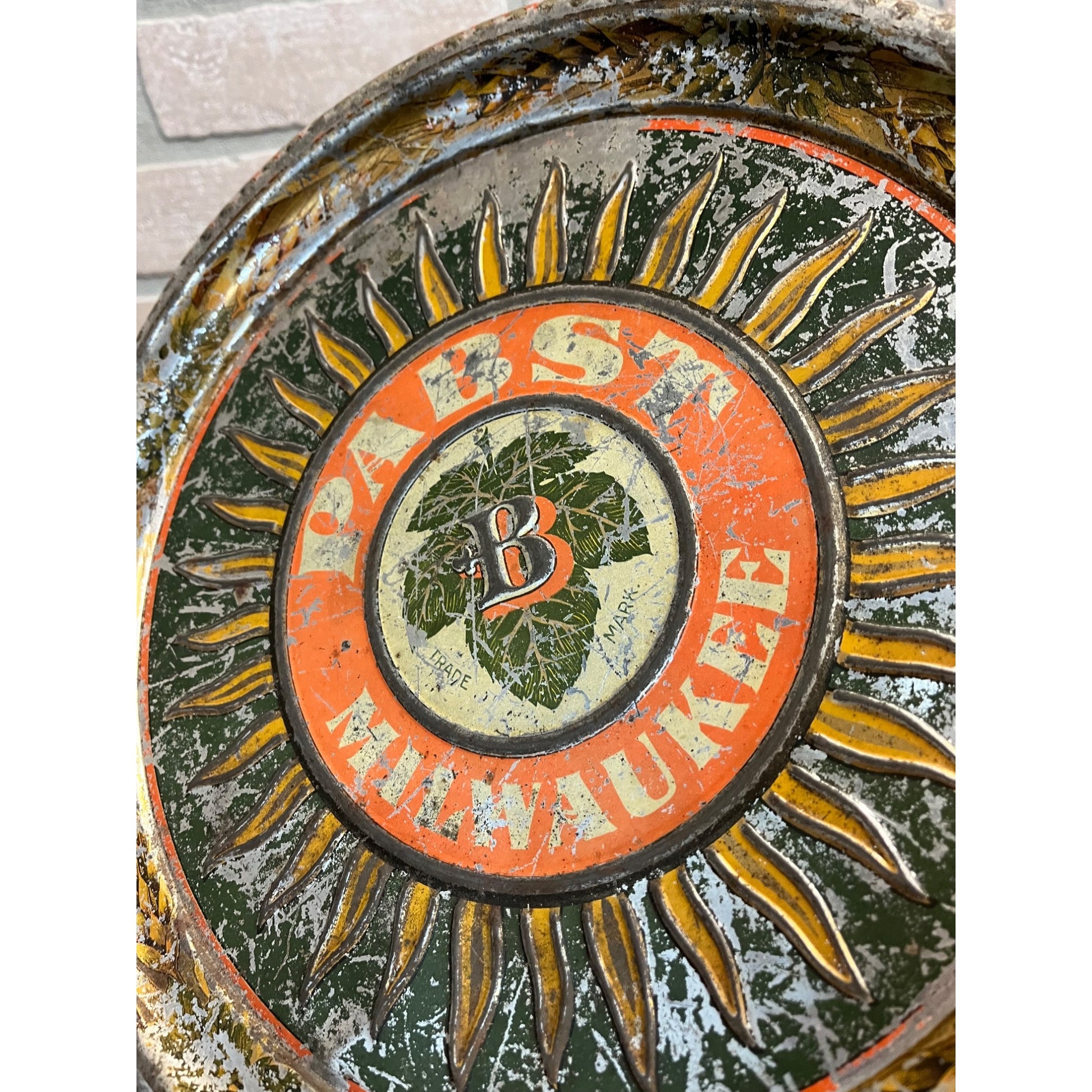 RARE Vintage Pre-Prohibition Pabst Blue Ribbon Beer Tray Milwaukee Wisconsin Wis