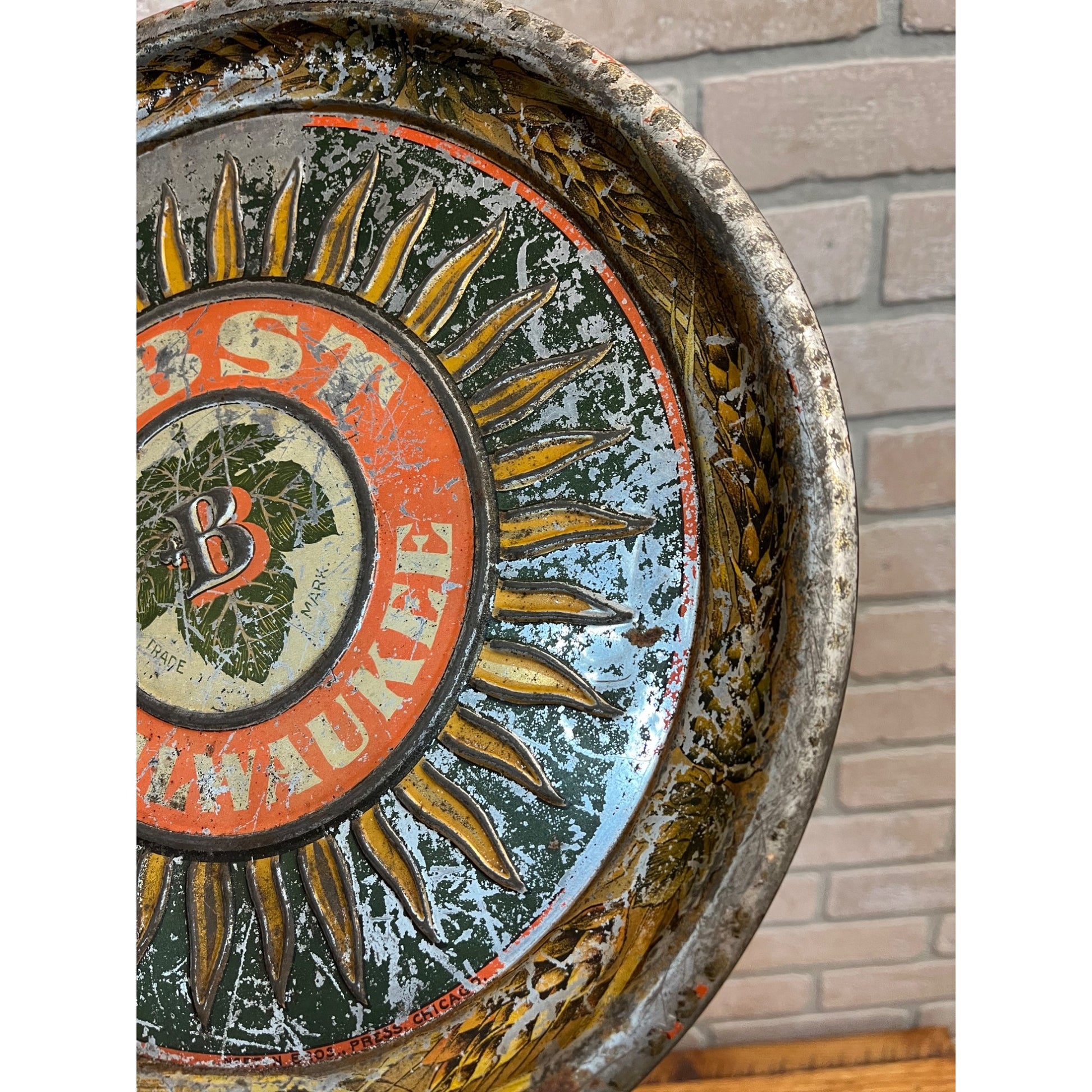 RARE Vintage Pre-Prohibition Pabst Blue Ribbon Beer Tray Milwaukee Wisconsin Wis
