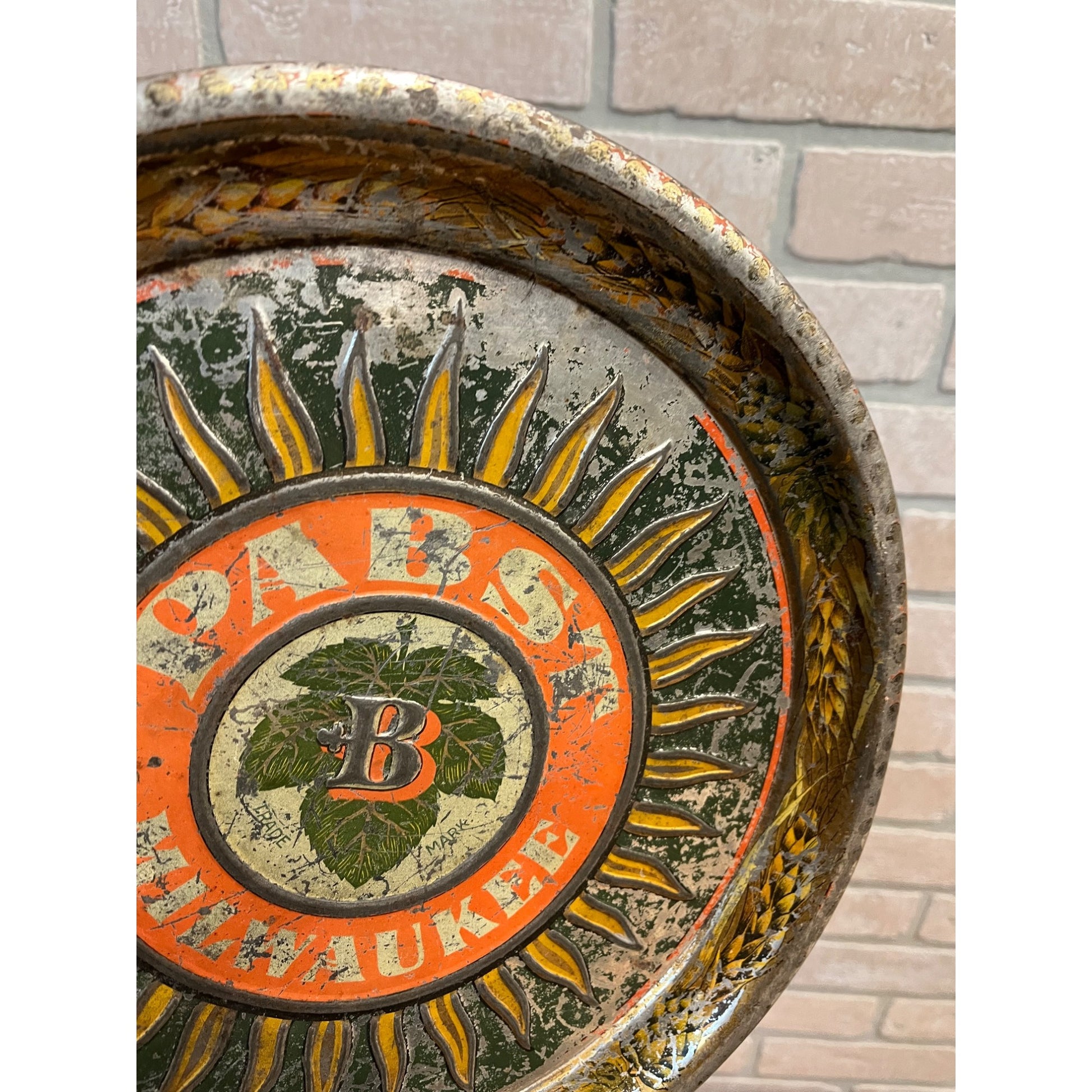 RARE Vintage Pre-Prohibition Pabst Blue Ribbon Beer Tray Milwaukee Wisconsin Wis