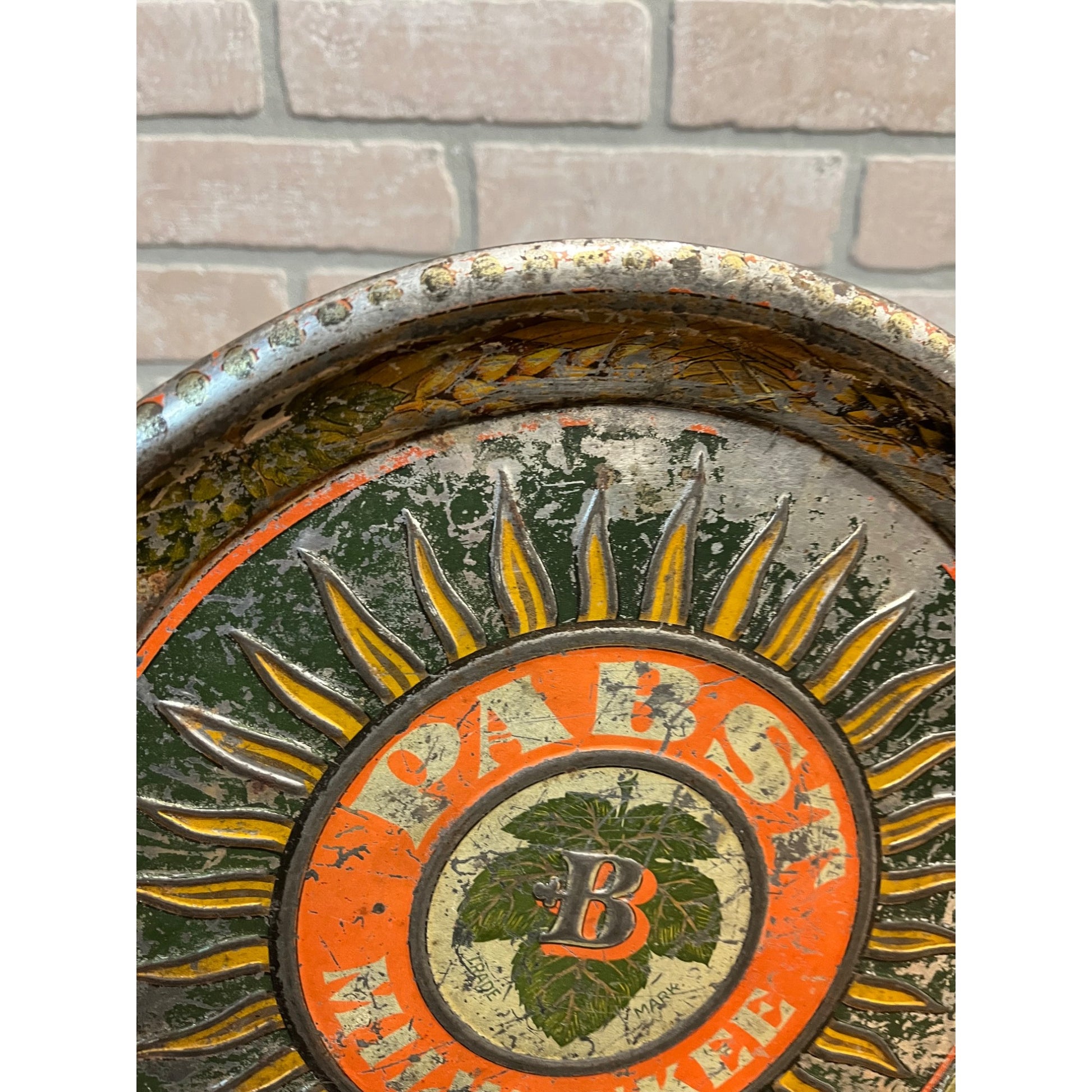 RARE Vintage Pre-Prohibition Pabst Blue Ribbon Beer Tray Milwaukee Wisconsin Wis