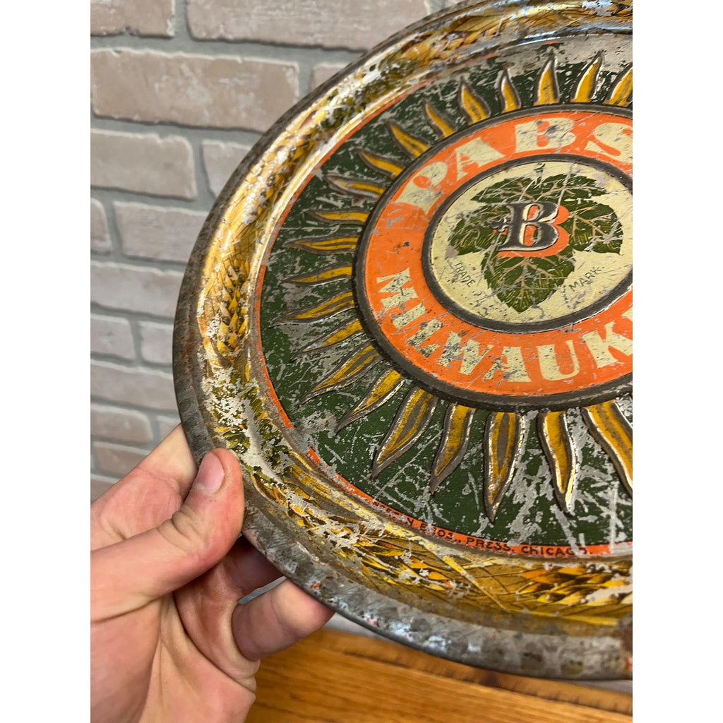 RARE Vintage Pre-Prohibition Pabst Blue Ribbon Beer Tray Milwaukee Wisconsin Wis
