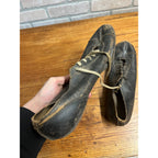 Antique Vintage Early 1910s-1920s Baseball Leather Cleats Shoes Black